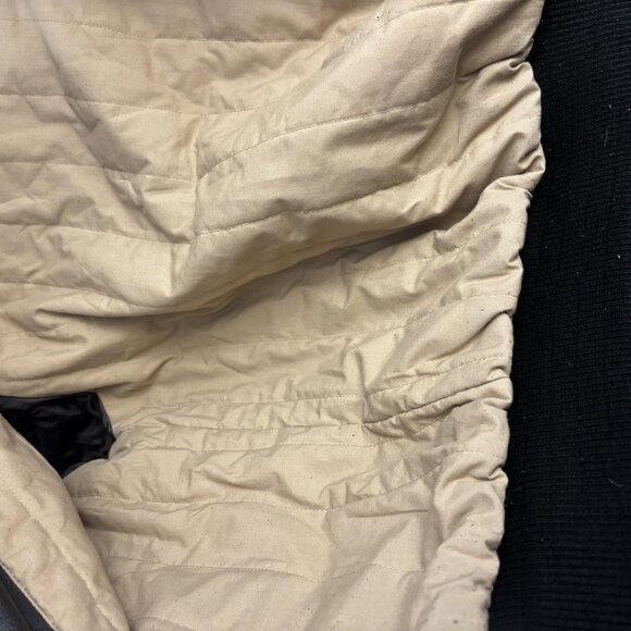 St Johns Bay Leather Sherpa Collar Aviator Jacket Mens Large Black Bomber Coat - Picture 9 of 16